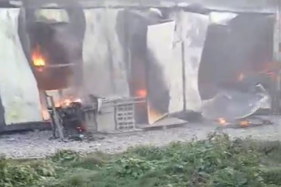 Şantiyede yangın paniği