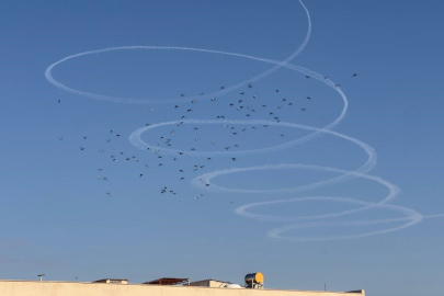 Suriye sınırı semalarında ilginç görüntü