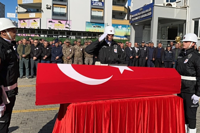 Vefat eden polis memuru törenle son yolculuğuna uğurlandı