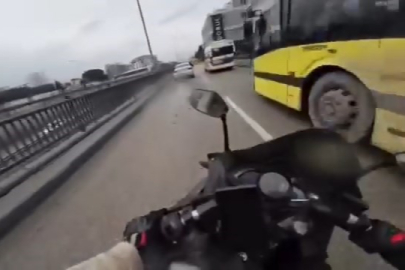 Bursa'da motosikletlinin ölümden döndüğü anlar