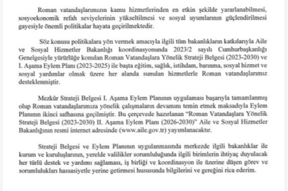 Roman vatandaşlara yönelik yeni eylem planı yürürlükte