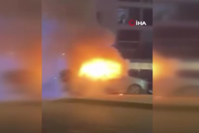 Bursa'da akşam saatlerinde araç yangını