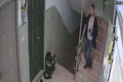 Eski eşine vahşeti yaşatan şahsın olay sonrası kaçma anları kamerada