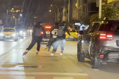 Bursa’da patenli gençlerin tehlikeli yolculuğu