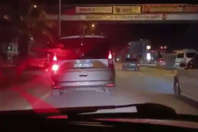 Makas atan araç trafikte tehlike oluşturdu