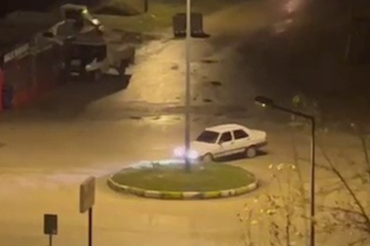 Drift atan otomobil sürücüsü tepkilere neden oldu