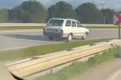 Bursa’da ters şeritten ilerleyen araç tehlike saçtı