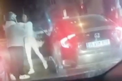 Bursa'da kadın sürücü motosikletliye saldırdı