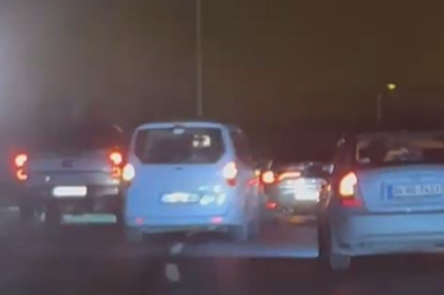 Düğün konvoyu trafiği tehlikeye attı