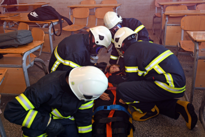 Osmangazi’de gerçeğini aratmayan yangın tatbikatı