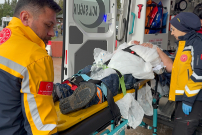 Beton mikserini yıkarken düşen sürücü hastanelik oldu