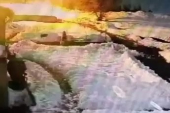 Kurt sürüsünü kürekle kovaladı