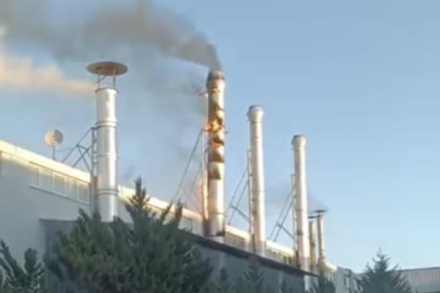 Bursa'da fabrika bacasında yangın çıktı