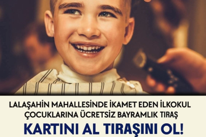 Çocukların bayram tıraşı muhtardan..!