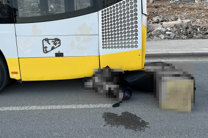 Motosikletli kurye belediye otobüsüne çarptı: 1 yaralı