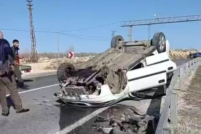 Takla atan araçtan burnu bile kanamadan kurtuldu