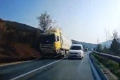 Bursa'da hatalı sollama yaptı, facia böyle teğet geçti