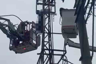 Bursa'da  hırsızlık için çıktığı elektrik direği sonu oldu