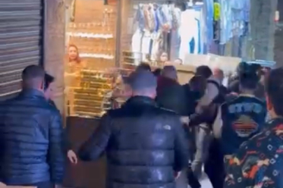 Bursa’da tarihi çarşı karıştı, yumruklar havada uçuştu