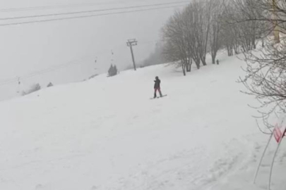 Uludağ’da Mart sonunda kar sürprizi
