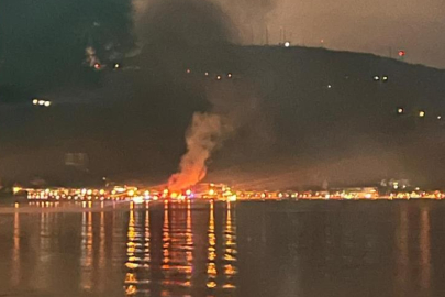 Kurşunlu Sahili'nde gece yarısı yangın paniği