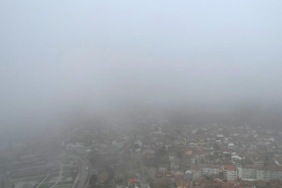 Bursa'da şehrin üzerine sis çöktü
