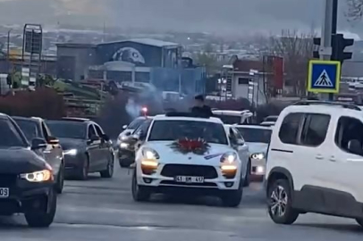 Bursa'da düğün konvoyu tehlike saçtı