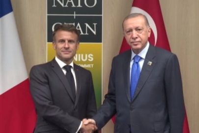 Macron, Cumhurbaşkanı Erdoğan ile görüştü