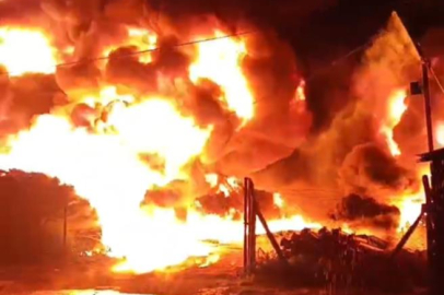 Sulama boruları alevlere teslim oldu