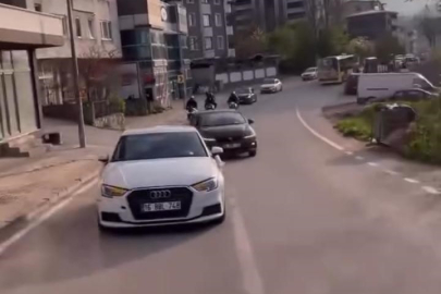 Bursa'da düğün konvoyunda tehlikeli şov