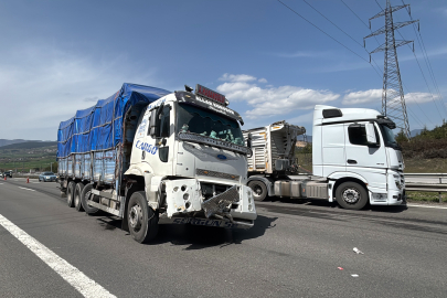 TEM'de tırdan kopan lastik kamyonun altına girdi