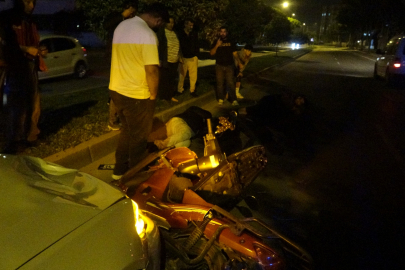 Kazada yaralanan motosiklet sürücüsü kendi acısını unutup babasını sordu