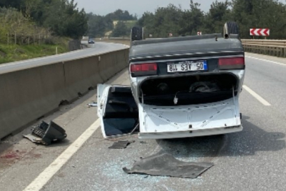 Bursa'da feci kaza: Araç taklalar atarak durabildi