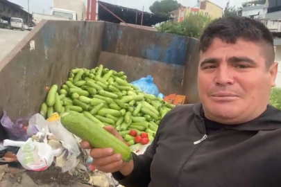 Toptancı halinde çöpe atılan sebzelere tepki