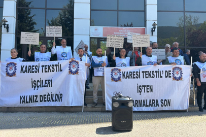 Öz İplik İş'ten Bursa Çevre ve Şehircilik İl Müdürlüğü önünde basın açıklaması