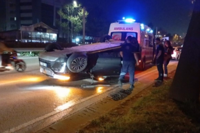 Bursa’da feci kaza: Araç takla attı, 1 kişi yaralandı