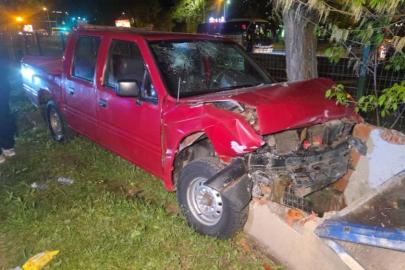 Bursa'da kontrolü kaybeden kamyonet orta refüje savruldu; 1 yaralı