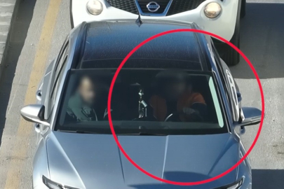 Dronu görünce emniyet kemerini taktılar