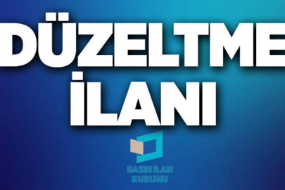 DÜZELTME İLANI