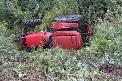 Bursa'da yürek yakan kaza...Devrilen traktörün sürücüsü öldü