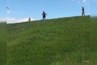 Paraşütü ile ormana daldı