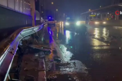 Bursa’da kontrolden çıkan otomobil hurdaya döndü