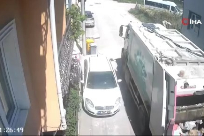 Bursa'da temizlik işçilerinin topla eğlendiği anlar kamerada