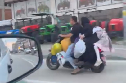 Elektrikli scooter üzerindeki tehlikeli yolculuk