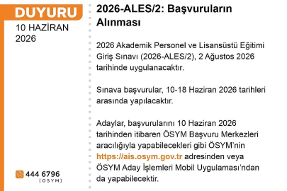 ALES başvuruları başladı