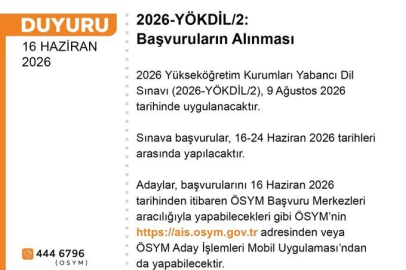 YÖKDİL başvuruları başladı
