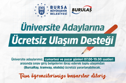 YKS adaylarına Bursa’da ulaşım ücretsiz