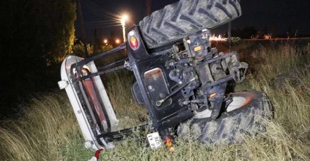 Aksaray’da traktör şarampole devrildi: 1 yaralı