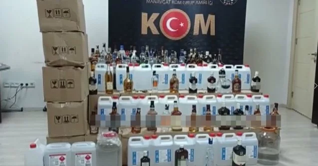 Antalya’da kaçak içki operasyonu: 2 gözaltı