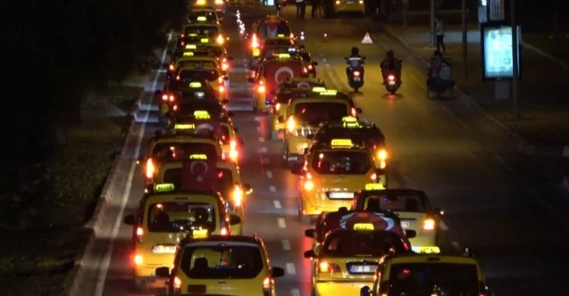 Antalya’da taksicilerden İsrail’i kınama konvoyu